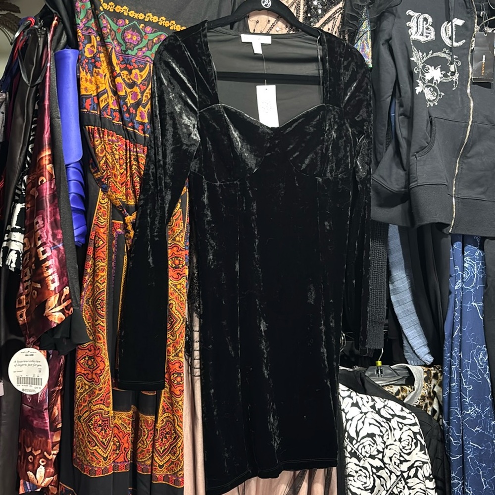 Elegant Black Velvet Dress